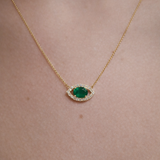 1.32ct Diamond 18K Gold Eye Pendant Necklace
