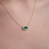 1.32ct Diamond 18K Gold Eye Pendant Necklace