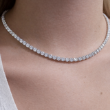 28.91ct Diamond 18K Gold Classic Tennis Necklace