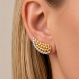 0.56ct Diamond 18K Gold Wing Climber Earrings