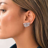 2.91ct Diamond 18K Gold Leaf Climber Earrings