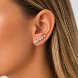 1.59ct Diamond 18K Gold Multi Shape Climber Earrings