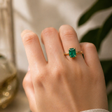 2.40ct Emerald 18K Gold Solitaire Ring