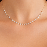 0.42ct Diamond 18K Gold Dainty Half Necklace