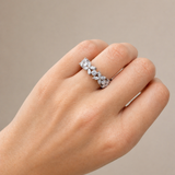 2.12ct Diamond 18K Gold Flower Band Ring