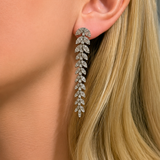 2.52ct Diamond 18K Gold Graduated Leaf Cascade Earrings