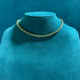 6.60ct Emerald 18K Gold Pear Bezel Choker Necklace