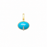 5.20ct Turquoise Diamond 18K Gold Small Pendant