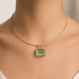 23.63ct Green Amethyst 18K Gold Medium Statement Pendant