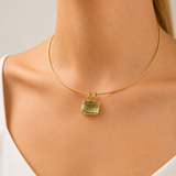 10.20ct Green Amethyst 18K Gold Small Statement Pendant