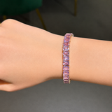 29.45ct Amethyst 18K Gold Tennis Bracelet