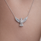 1.00ct Diamond 18K Gold Holy Spirit Pendant Chain Necklace