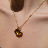 28.80ct Olive Quartz 18K Gold Pendant