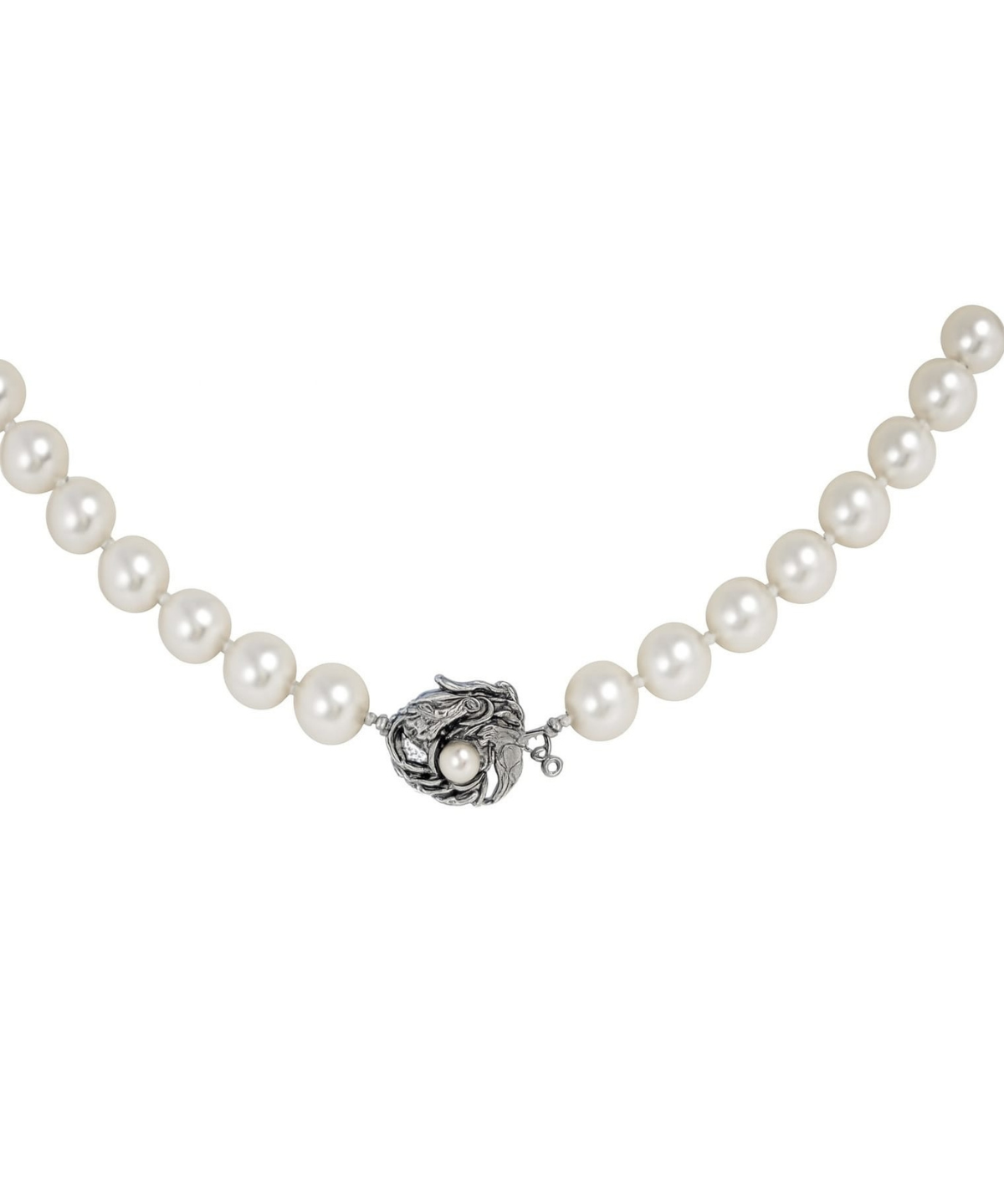 Pearls 9.5mm x 9.8mm Silver Necklace