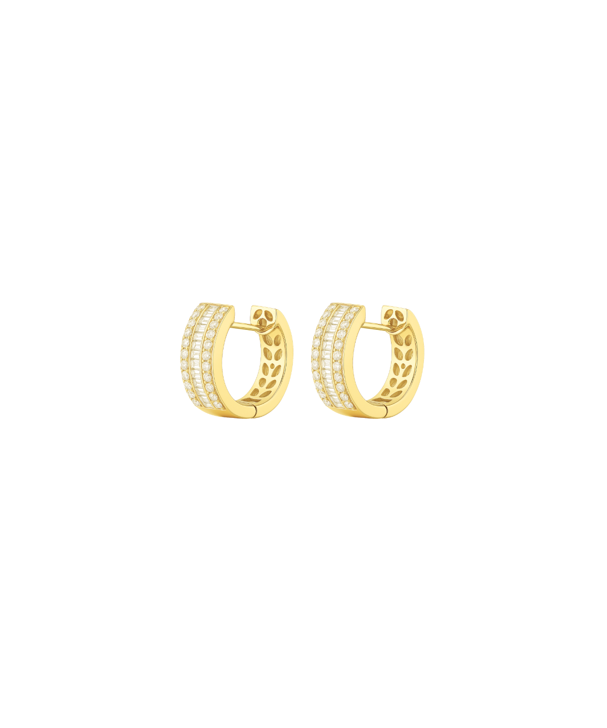 1.10ct Diamond 18K Gold Huggie Hoop Earrings