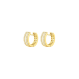 1.10ct Diamond 18K Gold Huggie Hoop Earrings