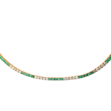 10.20ct Diamond Emerald 14K Gold Tennis Necklace