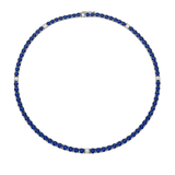 12.69ct Diamond Sapphire 14K Gold Tennis Necklace
