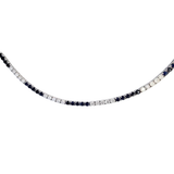 11.85ct Diamond Sapphire 14K Gold Tennis Necklace