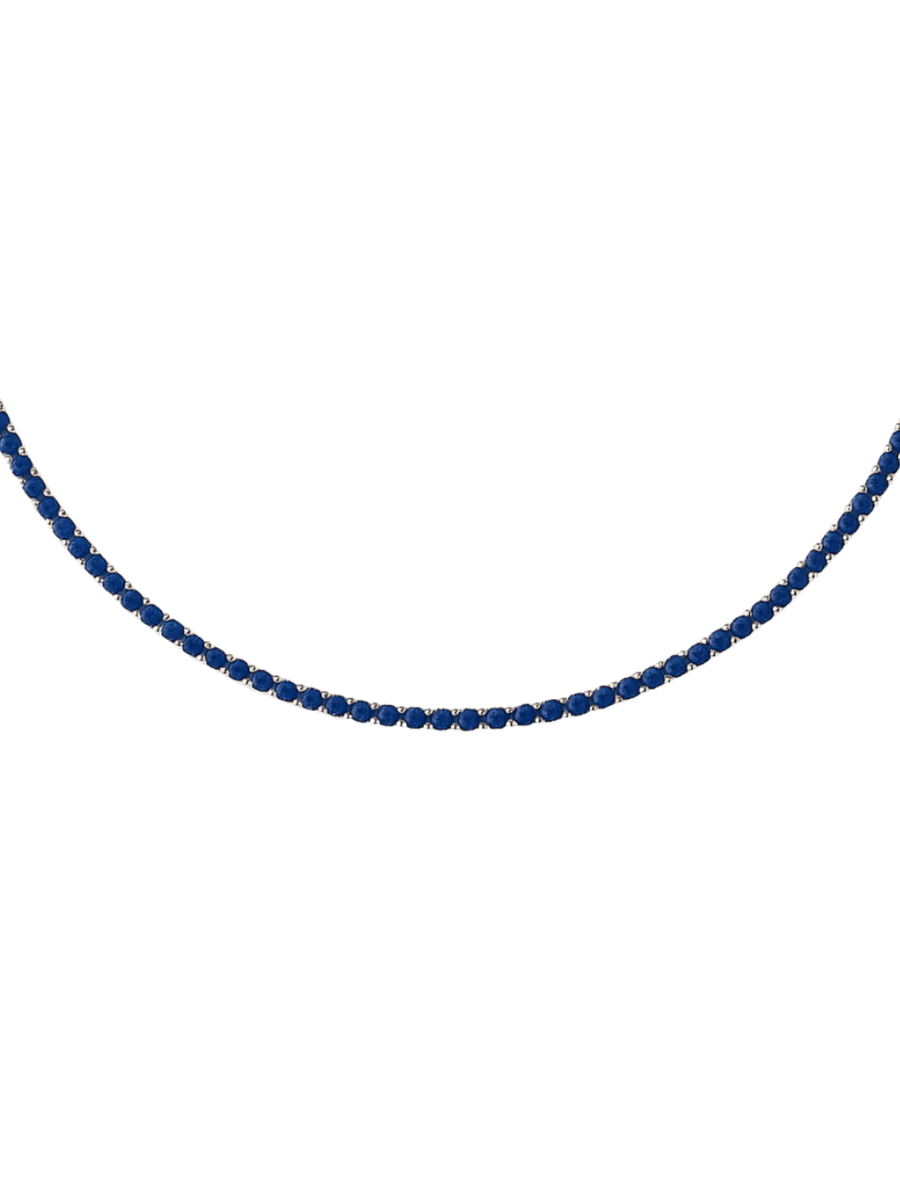 9.00ct Sapphire 18K Gold Tennis Necklace