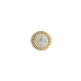 2.94ct Diamond Moon Stone 14K Gold Fluted Ring