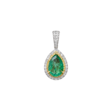 5.39ct Emerald Diamond 18K Gold Dangle Pendant
