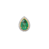 5.37ct Emerald Diamond 18K Gold Pear Cocktail Ring