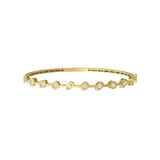 0.73ct Diamond 14K Gold Multi Shape Bezel Bangle Bracelet