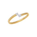 5.88ct Diamond 14K Italian Gold Bypass Bangle Bracelet