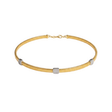 0.55ct Diamond 18K Italian Gold Choker Necklace