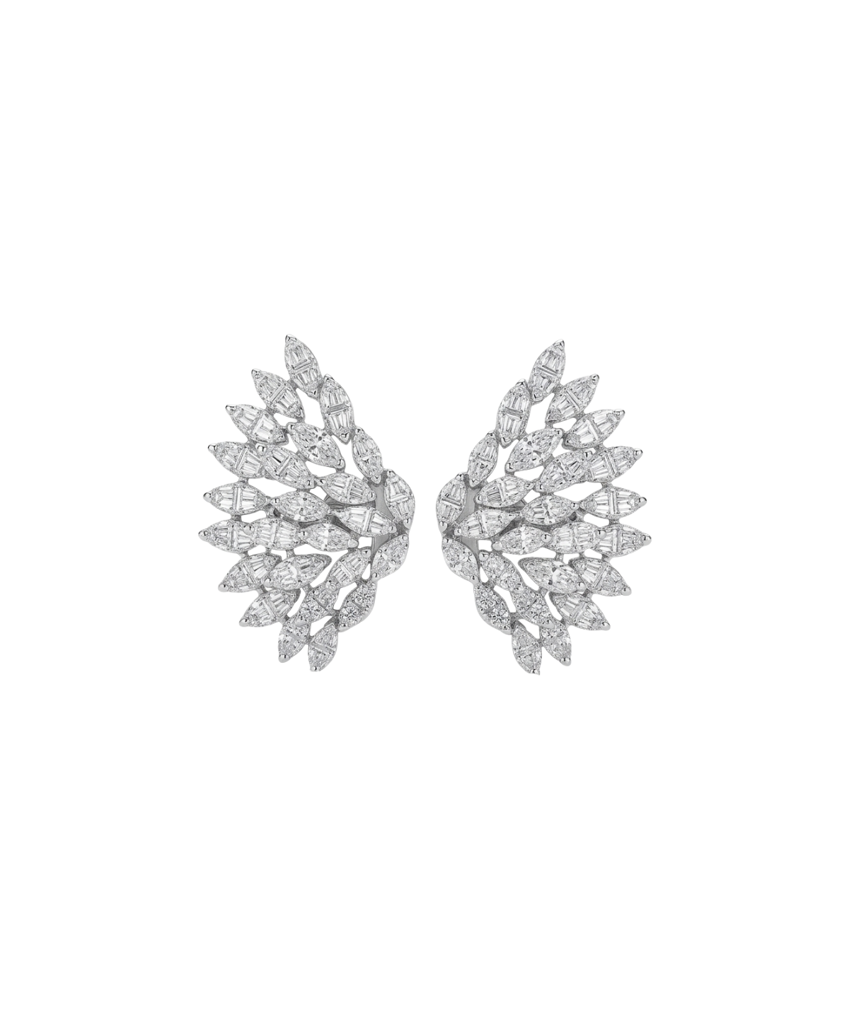 3.01ct Diamond 14K Gold Wing Climber Earrings