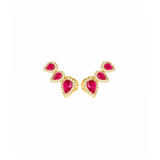 2.04ct Diamond Ruby 18K Gold Climber Earrings