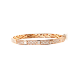 2.50ct Diamond 18K Gold Stationed Bangle Bracelet