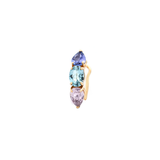 1.85ct Tanzanite Blue Topaz Kunzite 18K Gold Three Stones Ear Cuff