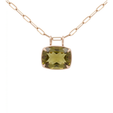 29.28ct Olive Quartz 18K Gold Statement Pendant