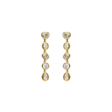 1.88ct Diamond 14K Gold Multi Shape Bezel Dangle Earrings