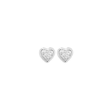 0.44ct Diamond 18K Gold Dainty Heart Stud Earrings