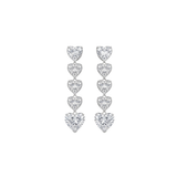 6.60ct Diamond 18K Gold Heart Linear Dangle Earrings