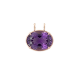 32.42ct Amethyst 18K Gold Statement Oval Pendant