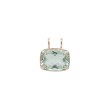 21.08ct Green Amethyst 18K Gold Medium Cushion Pendant