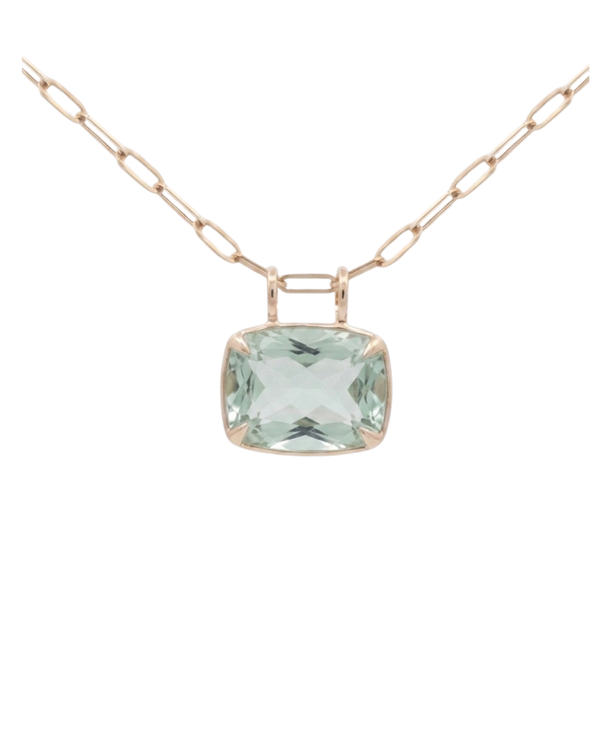 21.08ct Green Amethyst 18K Gold Medium Statement Pendant