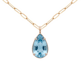 37.09ct Blue Topaz 18K Gold Pendant
