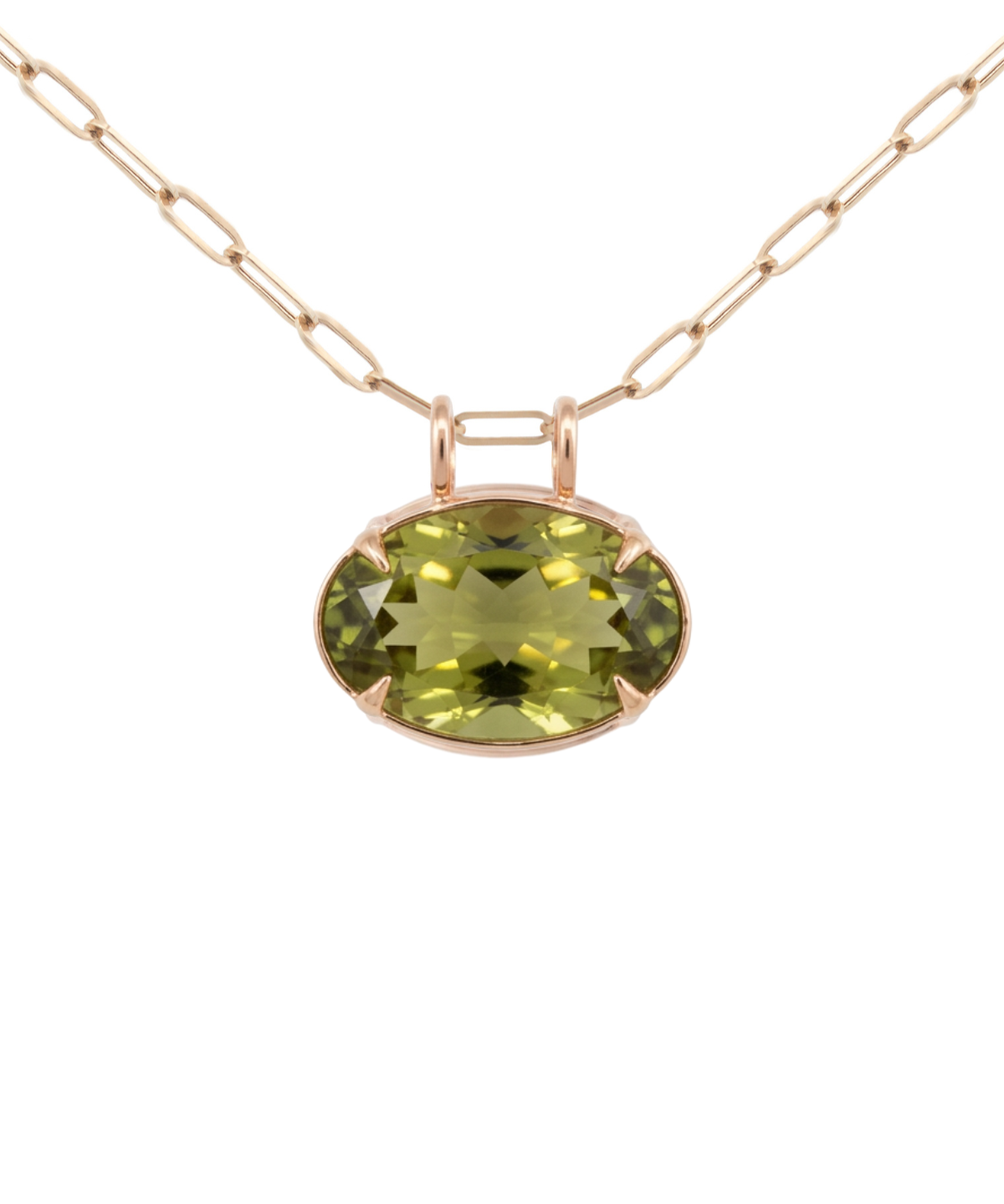 33.20ct Olive Quartz 18K Gold Statement Pendant