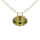 33.20ct Olive Quartz 18K Gold Large Statement Pendant