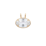 20.05ct White Topaz 18K Gold Oval Statement Pendant
