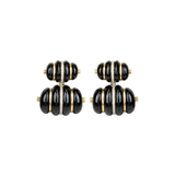 37.7ct Diamond Onyx 18K Gold Bubble Drop Earrings