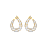 3.80ct Diamond 14K Gold Cluster Earrings