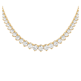 24.80ct Diamond 14K Gold Graduated Tennis Necklace
