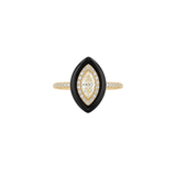 2.79ct Diamond Agate 18K Gold Marquise Ring