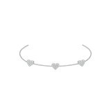 0.33ct Diamond 18K Gold Stationed Heart Chain Bracelet